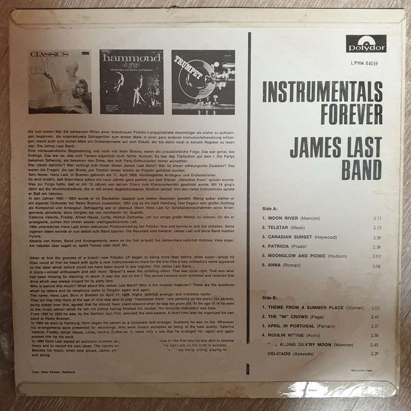 James Last Band - Instrumentals Forever -  Vinyl LP Record  - Very-Good+ Quality (VG+)