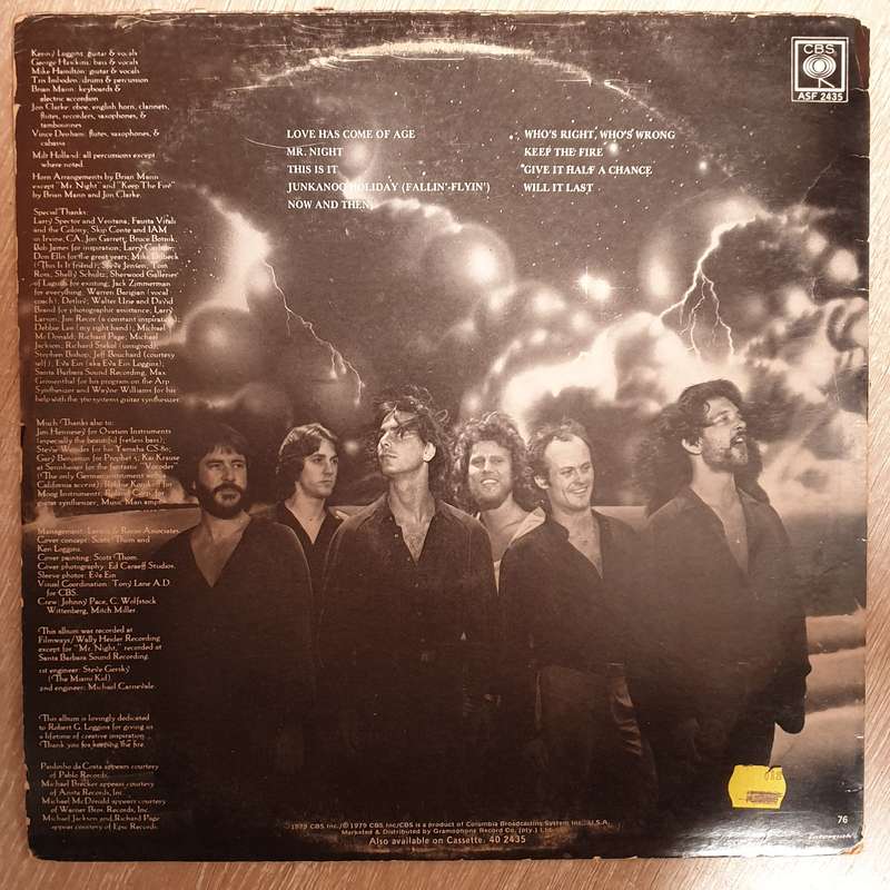 Kenny Loggins  Keep The Fire -  Vinyl LP - Opened  - Very-Good+ Quality (VG+)