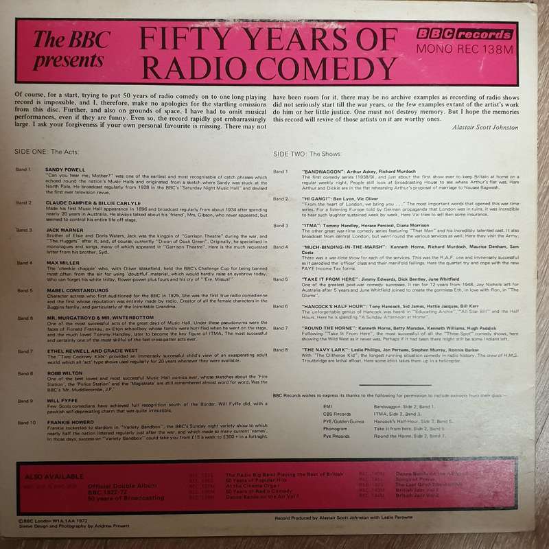 The BBC Presents Fifty Years Of Radio Comedy -  Vinyl LP - Opened  - Very-Good+ Quality (VG+)
