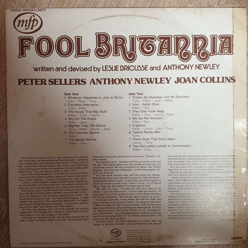 Fool Britannia - Peter Sellers - Anthony Newley, Leslie Bricusse  -  Vinyl LP Record - Very-Good+...