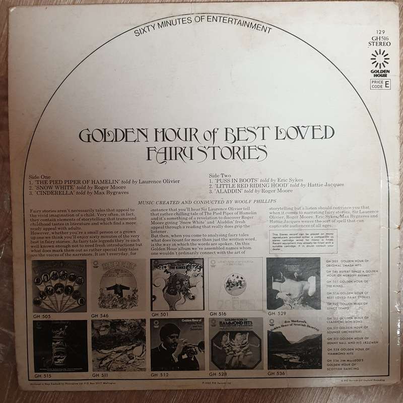 Golden Hour Of Best Loved Fairy Stories  Vinyl LP Record - Opened  - Very-Good+ Quality (VG+)
