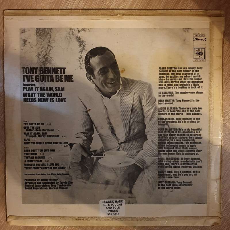 Tony Bennett  I've Gotta Be Me -  Vinyl LP Record - Very-Good+ Quality (VG+)