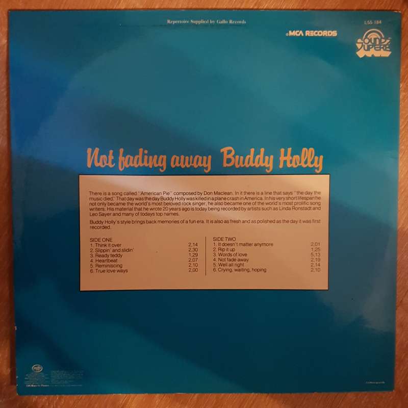 Buddy Holly - Original Artist -  Vinyl LP Record - Very-Good+ Quality (VG+)