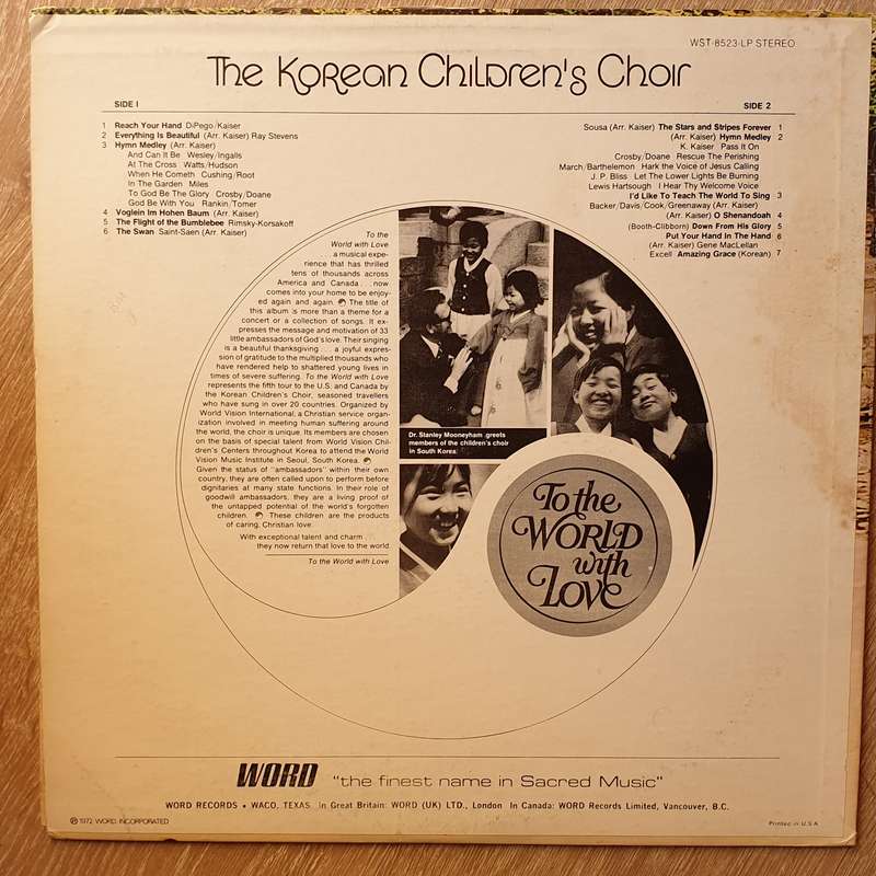 The Korean Children's Choir To The World With Love -  Vinyl LP Record - Very-Good+ Quality (VG+)