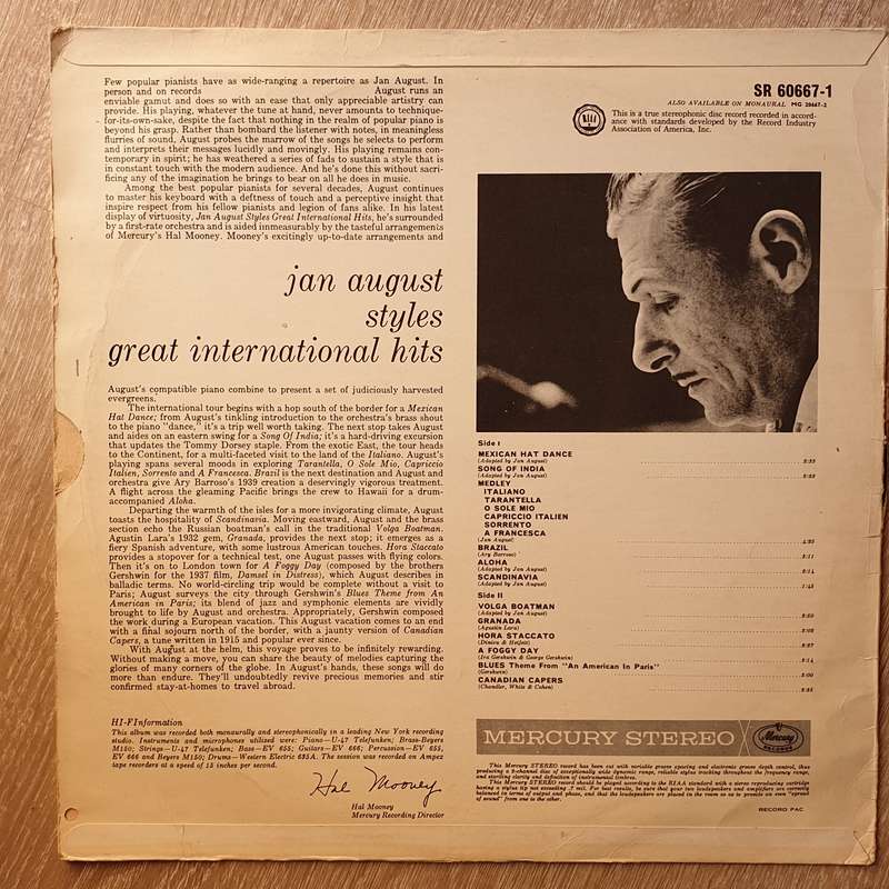 Jan August  Styles Great International Hits - Vinyl LP - Opened  - Very-Good+ Quality (VG+)