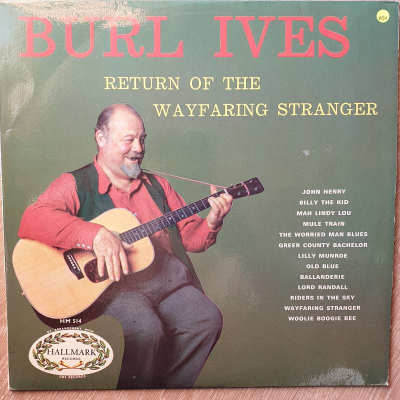 Burl Ives  Return Of The Wayfaring Stranger -  Vinyl LP Record - Very-Good+ Quality (VG+)