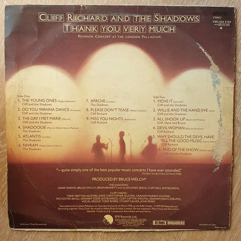 Cliff Richard And The Shadows  Thank You Very Much (Reunion Concert At The London Palladium...