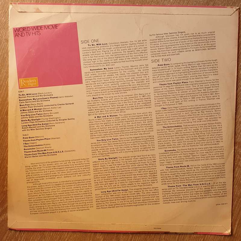 World Wide Movie & TV Hits - Vinyl LP Record (VG)