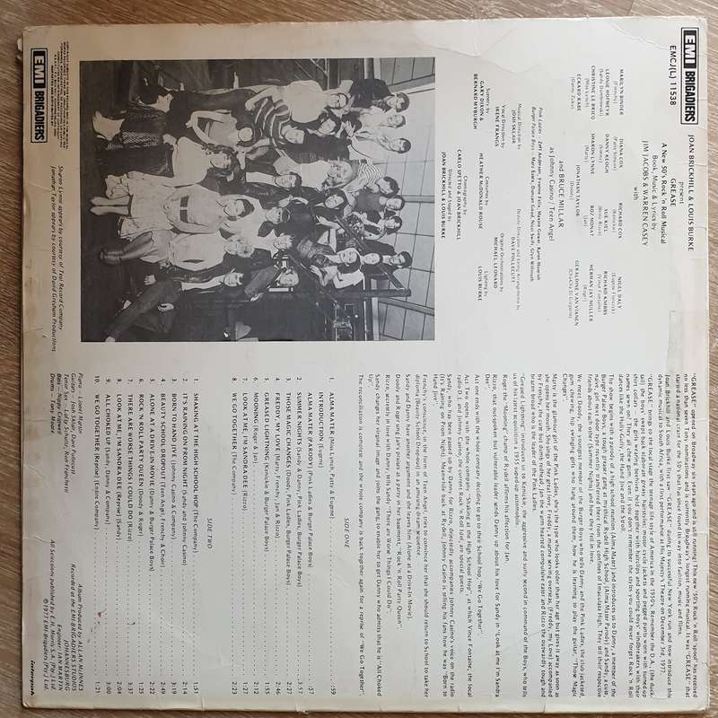 Grease - Original South African Cast Recording - Vinyl LP Record (VG+)