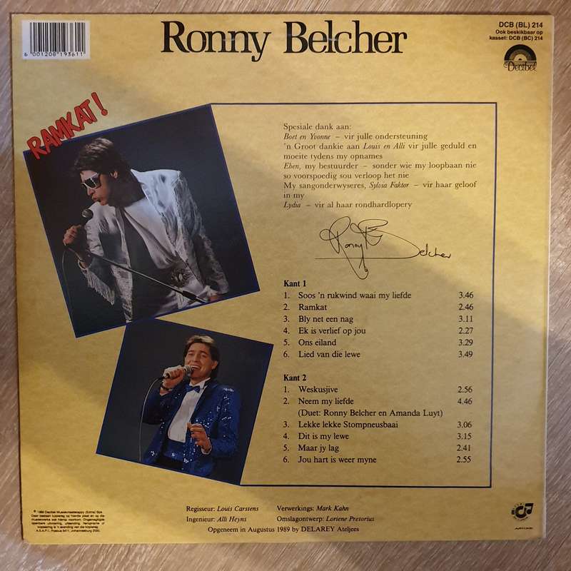 Ronnie Belcher - Ramkat - Autographed - Vinyl Record - Very-Good+ Quality (VG+)