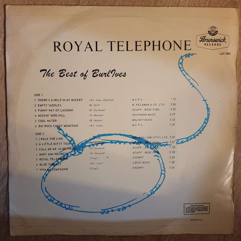 Burl Ives - Royal Telephone - The Best Of Burl Ives - Vinyl LP Record - Opened  - Very-Good+ Qual...
