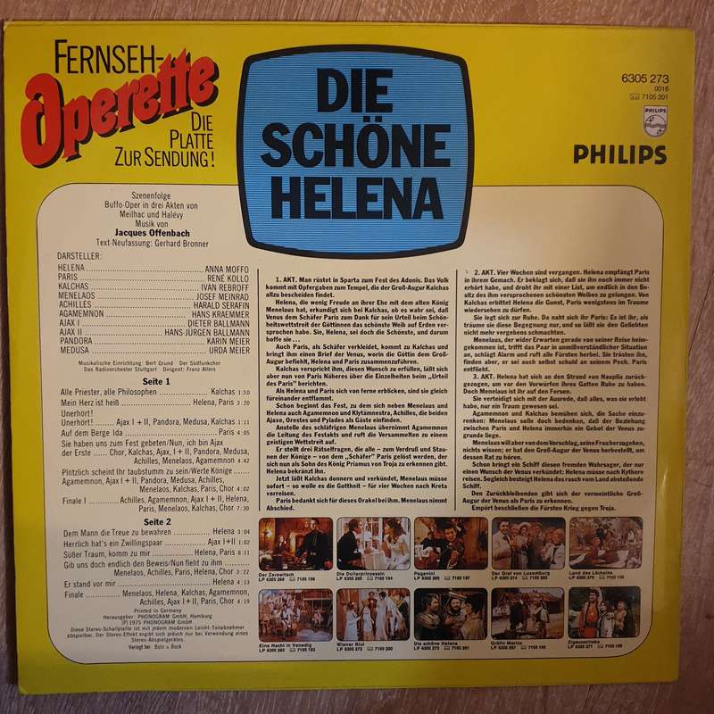 Die Schöne Helena - Anna Moffo, René Kollo, Ivan Rebroff, Josef Meinrad - Vinyl LP Record...