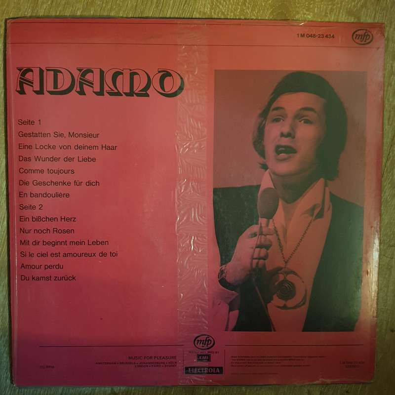 Adamo - Vinyl LP Record - Opened  - Very-Good+ Quality (VG+)