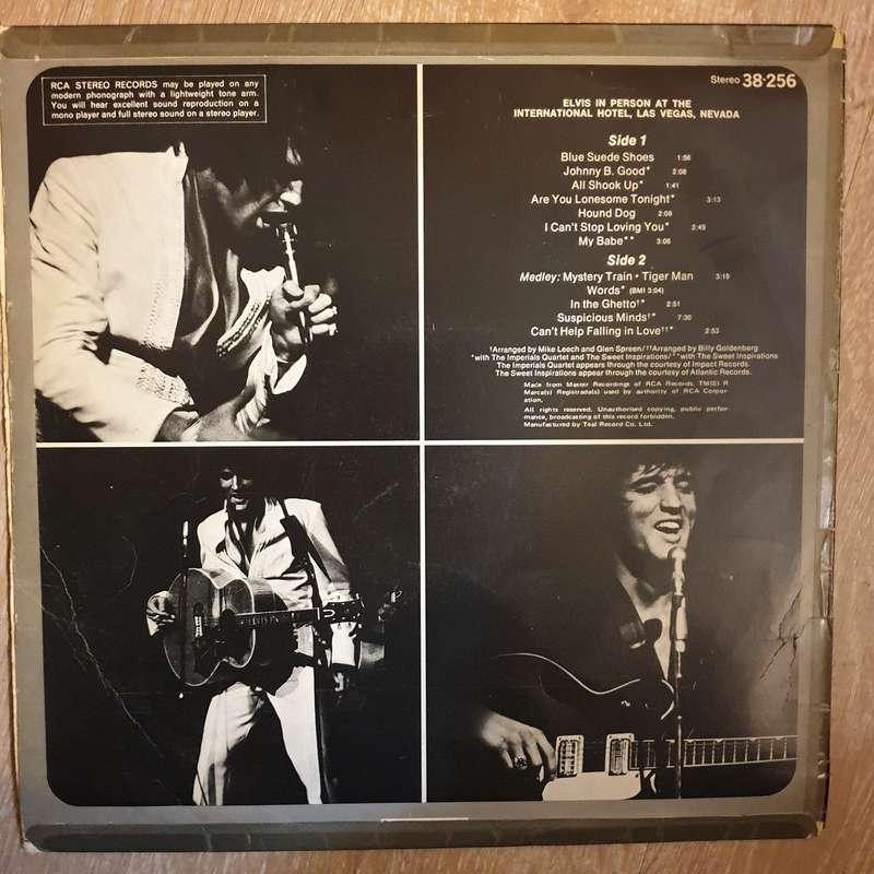 Elvis Presley  Elvis In Person At The International Hotel - Vinyl LP Record - Opened  - Ver...