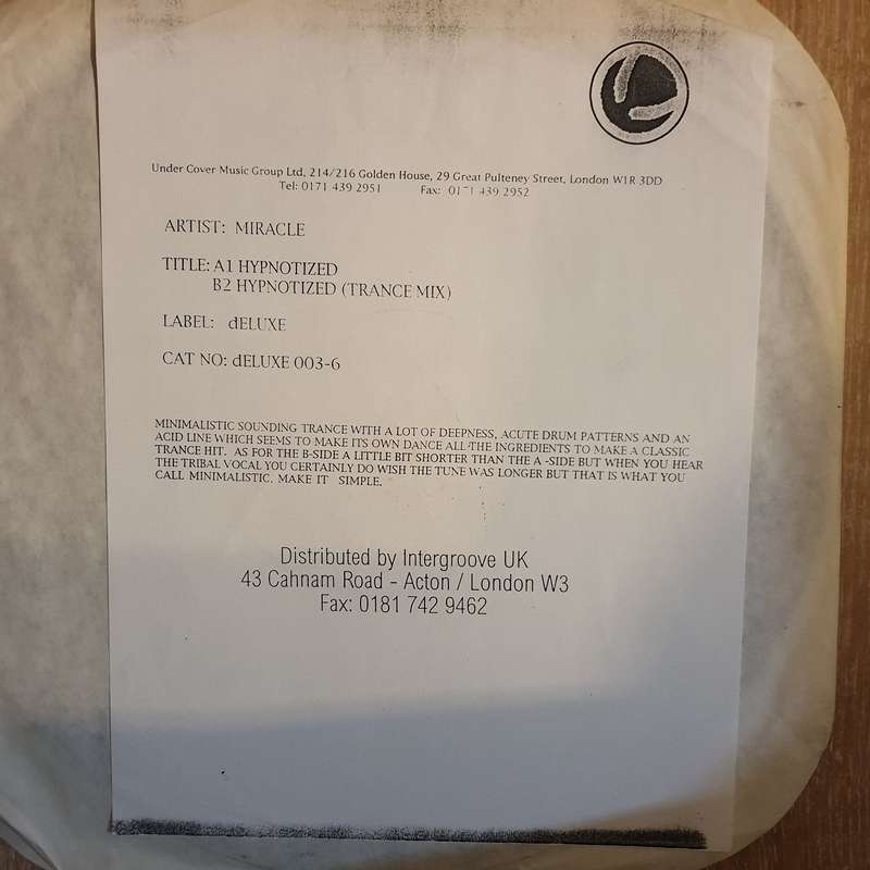Myricale  Hypnotised - Vinyl Record - Opened  - Very-Good+ Quality (VG+)