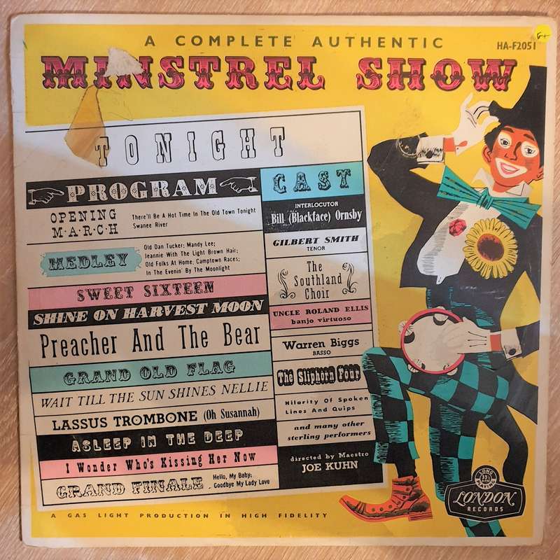 Minstrel Show - A Complete Authentic Minstrel Show - Vinyl LP Record - Opened  - Good+ Quality (G+)