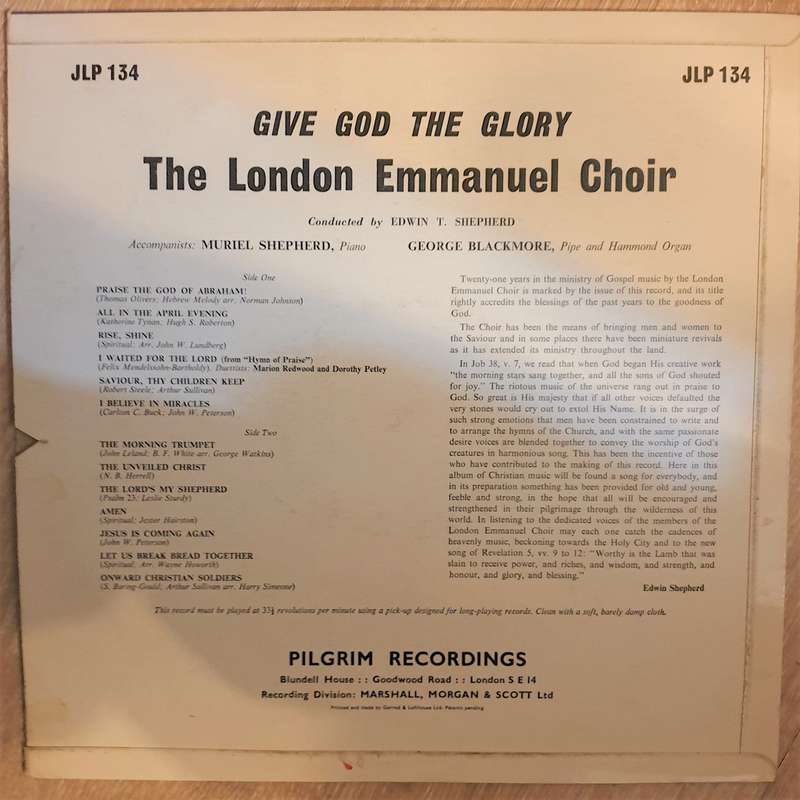 London Emmanuel Choir - Vinyl LP Record - Opened  - Very-Good- Quality (VG-)