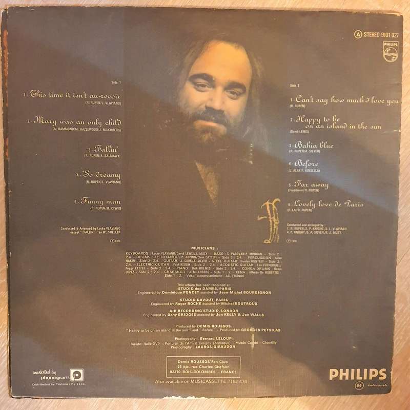 Demis Roussos  Happy To Be...  Vinyl LP Record - Opened  - Very-Good Quality (VG)