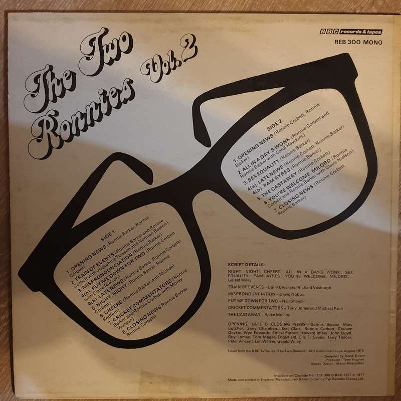 The Two Ronnies - Vol 2 - Vinyl Record - Opened  - Very-Good+ Quality (VG+)