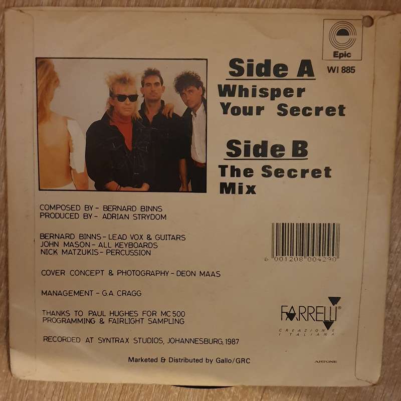 The Helicopters - Whisper Your Secret/The Secret Mix - 7" 45 RPM Vinyl LP Record - Opened  - Very...