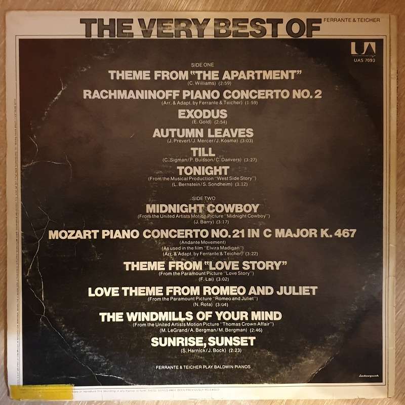 Ferrante & Teicher  The Very Best Of Ferrante & Teicher - Vinyl LP  Record - Opened  - Very...