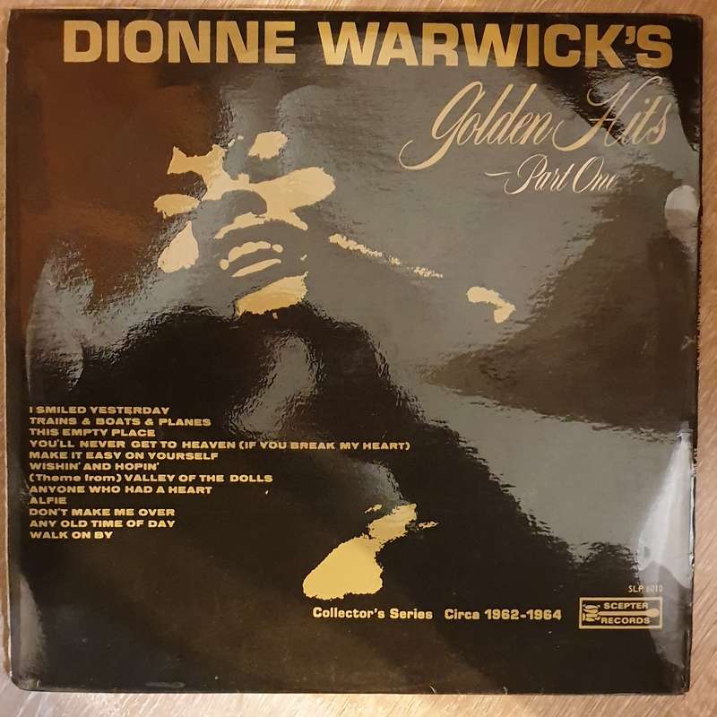 Dionne Warwick - Golden Hits Collectors Edition - Part 1   Vinyl LP Record - Opened  - Good+ Q...
