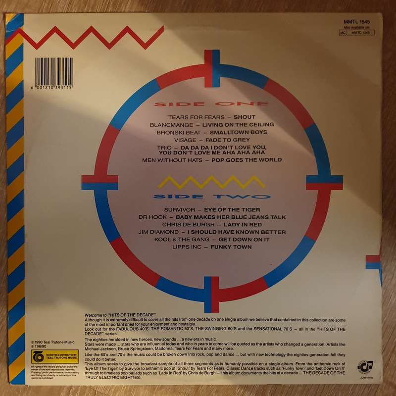 The Electric 80's - Original Artists - Vinyl LP  Record - Opened  - Very-Good+ Quality (VG+)