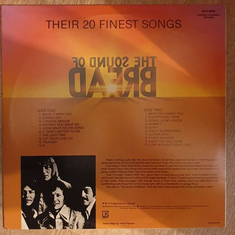 The Sound of Bread - Their 20 Finest Songs - Vinyl LP  Record - Opened  - Very-Good+ Quality (VG+)