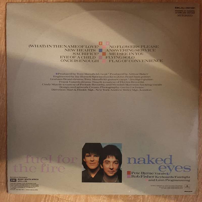 Naked Eyes  Fuel For The Fire - Vinyl LP  Record - Opened  - Very-Good+ Quality (VG+)