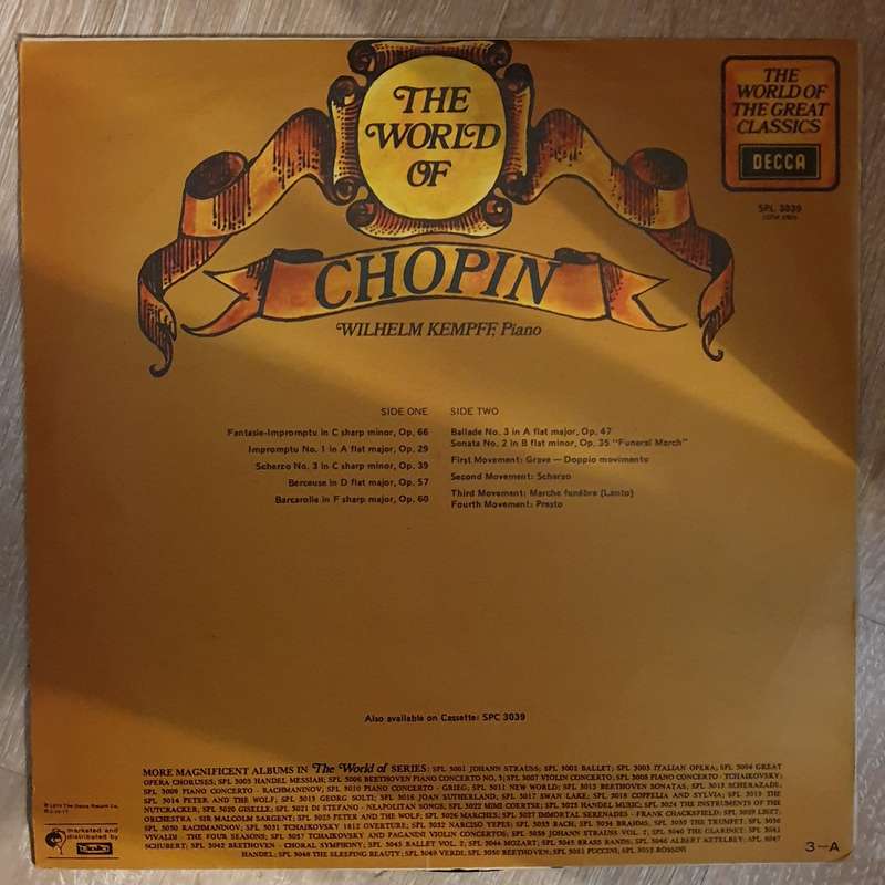 The World Of Chopin -  Vinyl LP Record - Opened  - Very-Good Quality (VG)