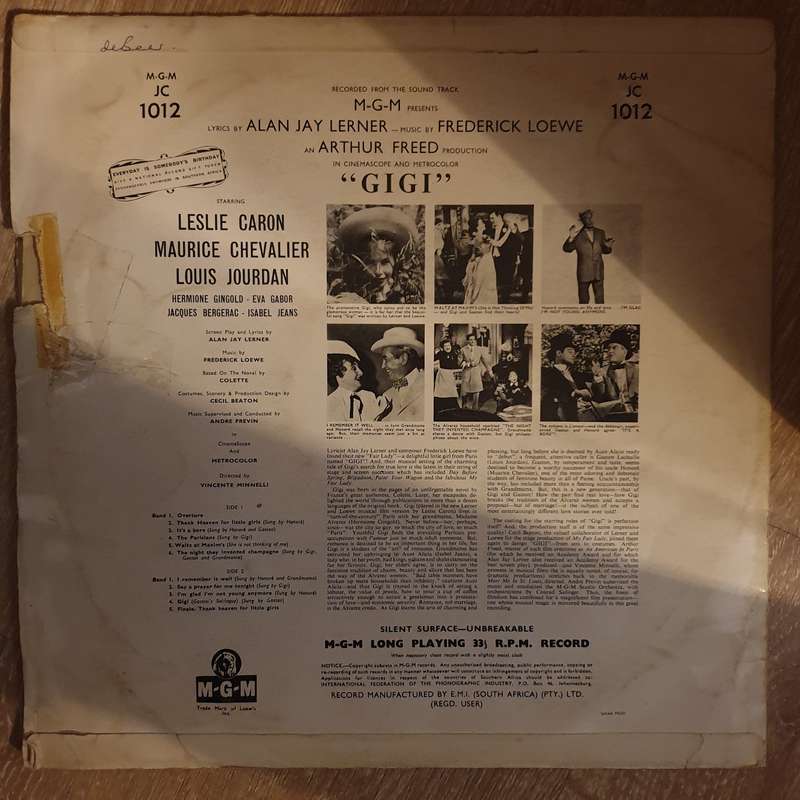 Gigi ... The Original Broadway Cast Recording - Vinyl LP Record - Opened  - Very-Good Quality (VG)