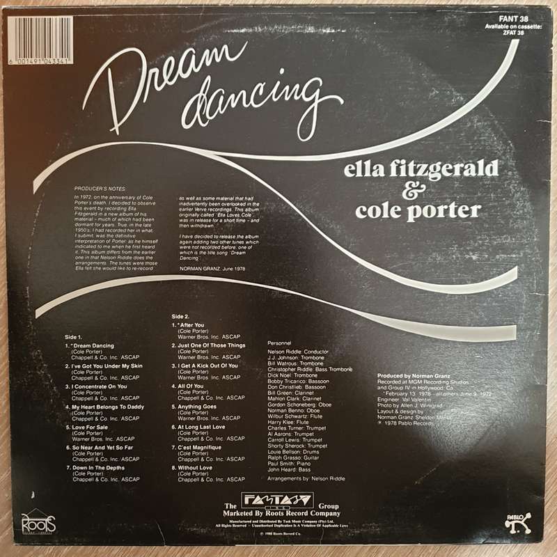 Ella Fitzgerald & Cole Porter  Dream Dancing - Vinyl LP  Record - Opened  - Very-Good+ Qual...