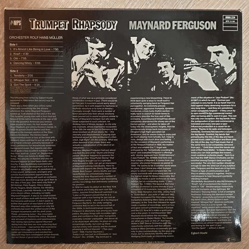 Maynard Ferguson  Trumpet Rhapsody - Vinyl LP  Record - Opened  - Very-Good+ Quality (VG+)