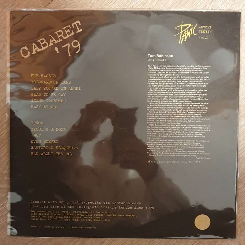 Tom Robinson  Cabaret '79 - Vinyl LP Record - Very-Good+ Quality (VG+)