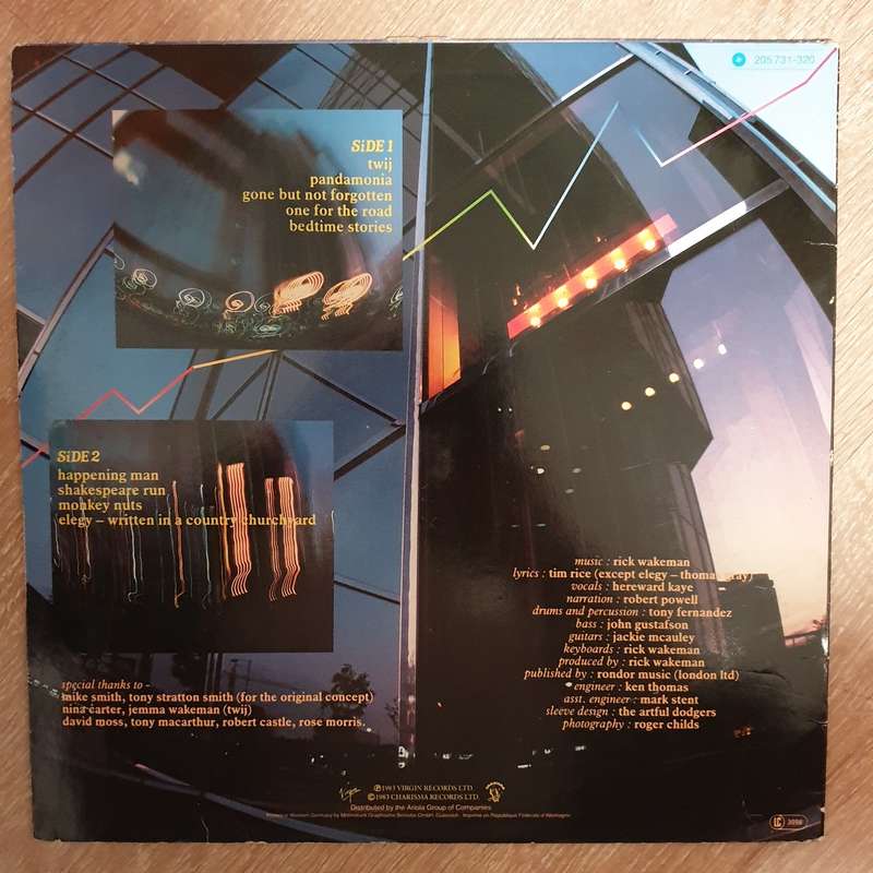 Rick Wakeman  Cost Of Living - Vinyl LP Record - Very-Good+ Quality (VG+)
