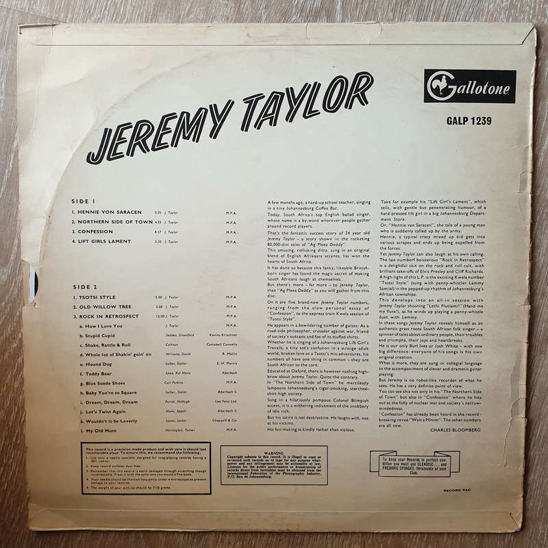 Jeremy Taylor - TNT - Vinyl LP Record - Very-Good Quality (VG)