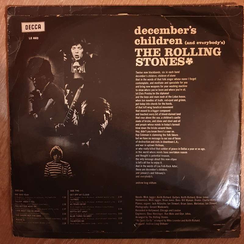 The Rolling Stones  December's Children (And Everybody's) - Vinyl LP Record - Opened  - Goo...