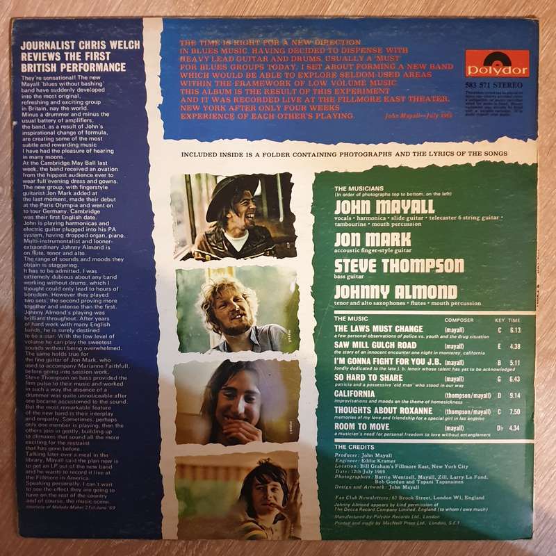 John Mayall  The Turning Point - Vinyl LP Record - Very-Good Quality (VG)