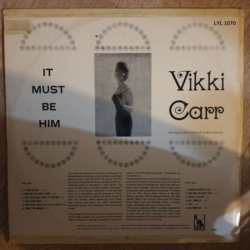 Vikki Carr  It Must Be Him -  Vinyl LP Record - Very-Good+ Quality (VG+)