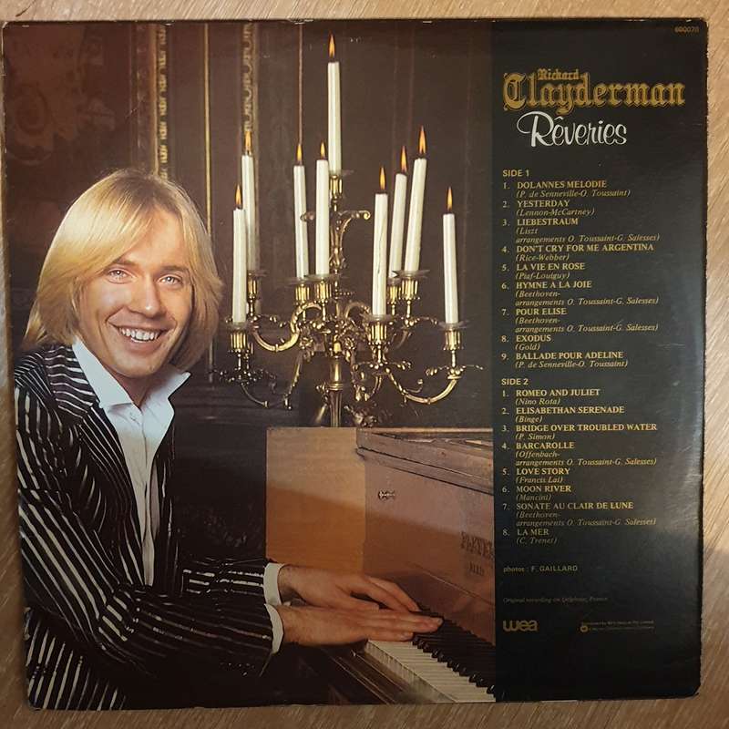 Richard Clayderman - Reveries -  Vinyl LP Record - Very-Good+ Quality (VG+)