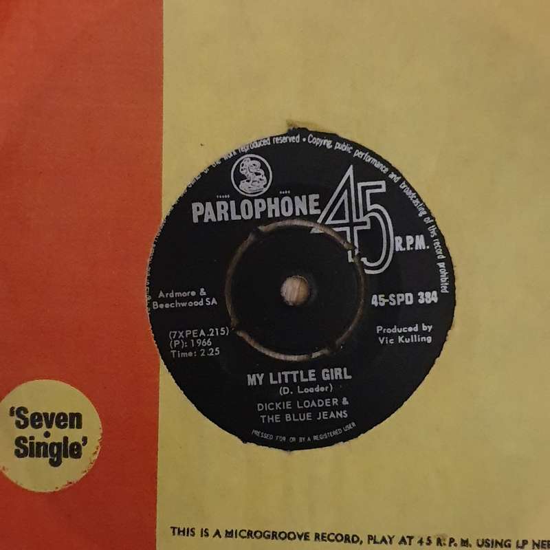 Dickie Loader & The Blue Jeans  Sea Of Heartbreak / My Little Girl - 7" 45 RPM Vinyl Record...