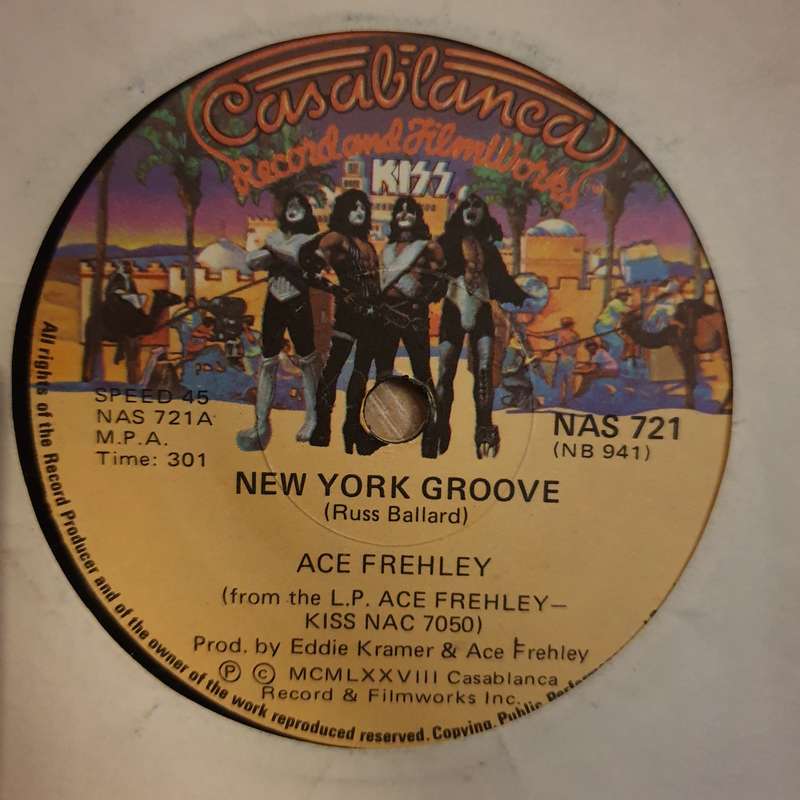 Ace Frehley  New York Groove - 7" Vinyl Record - Opened  - Very-Good Quality (VG)