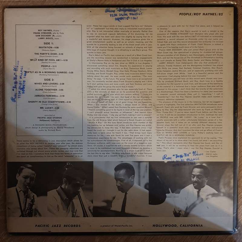 Roy Haynes With Frank Strozier  People - Vinyl LP Record - Very-Good+ Quality (VG+)