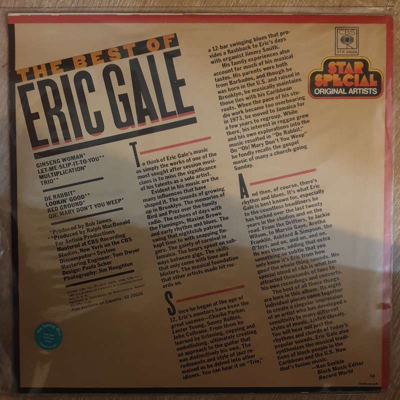 Eric Gale - The Best Of Eric Gale - Vinyl LP Record - Very-Good+ Quality (VG+)