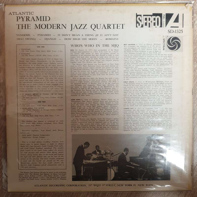 The Modern Jazz Quartet  Pyramid - Vinyl LP Record - Opened  - Very-Good Quality (VG)