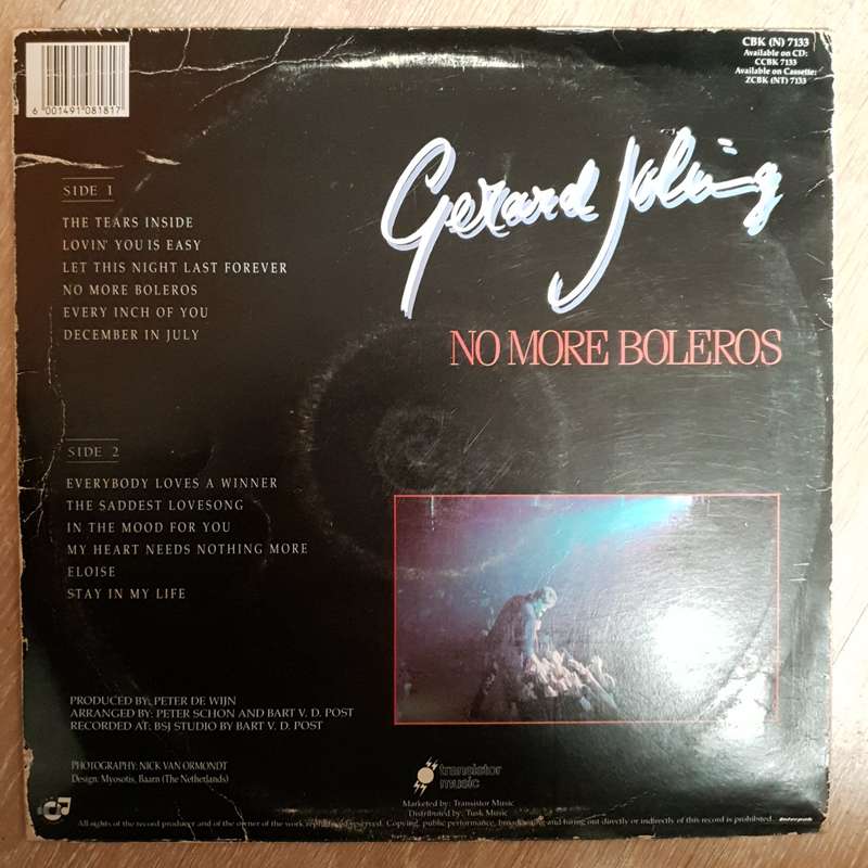 Gerard Joling  No More Boleros  - Vinyl LP Record - Very-Good+ Quality (VG+)