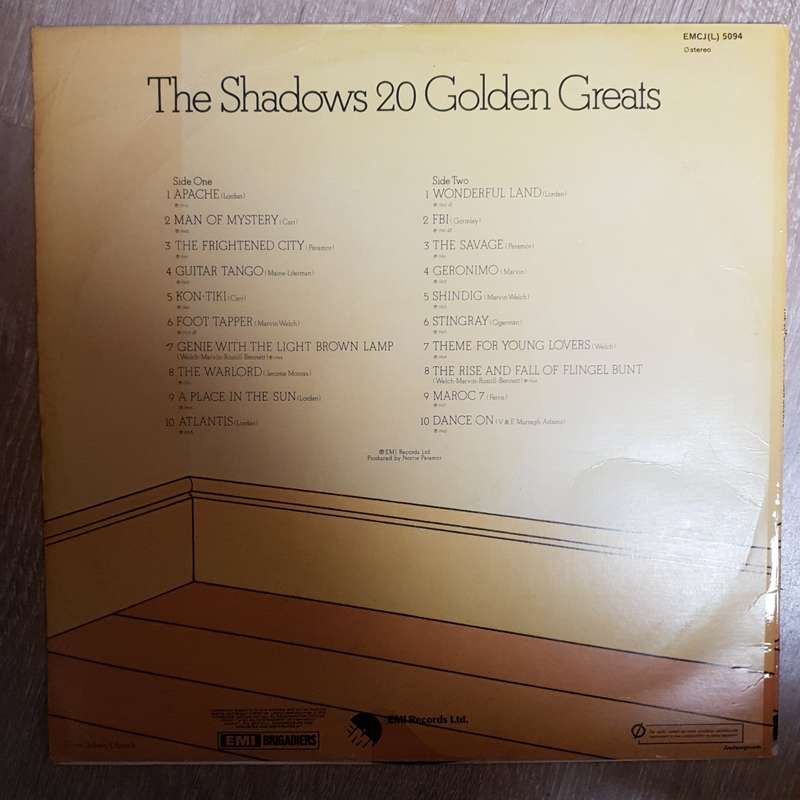 Shadows - 20 Golden Greats -  Vinyl LP Record - Opened  - Very-Good Quality (VG)