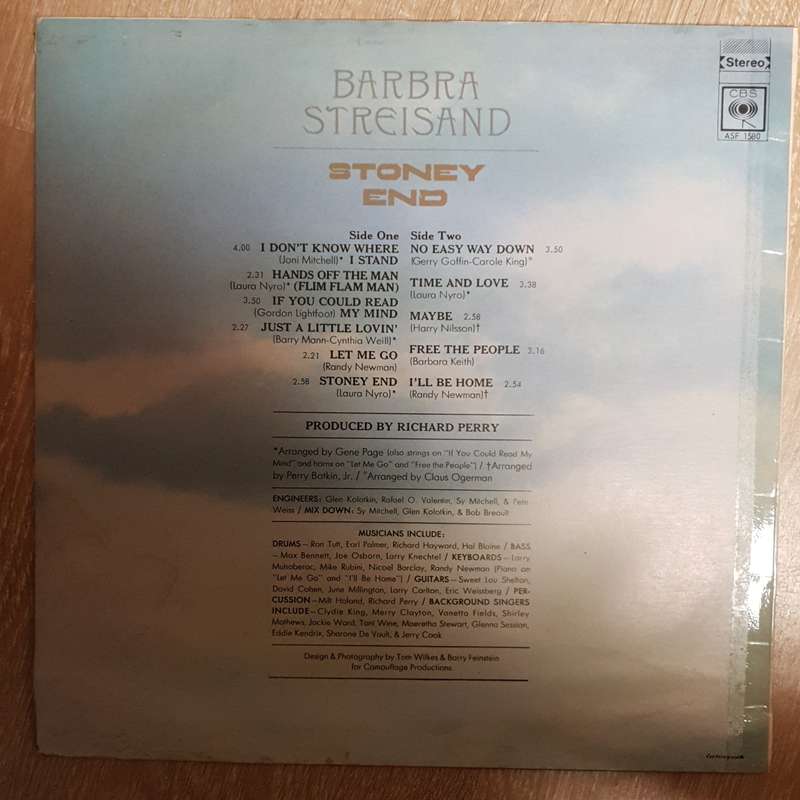 Barbra Streisand - Stoney End -  Vinyl LP Record - Very-Good Quality (VG)