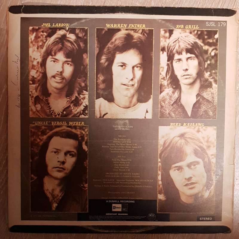 The Grass Roots  Move Along - Vinyl Record - Very-Good+ Quality (VG+)