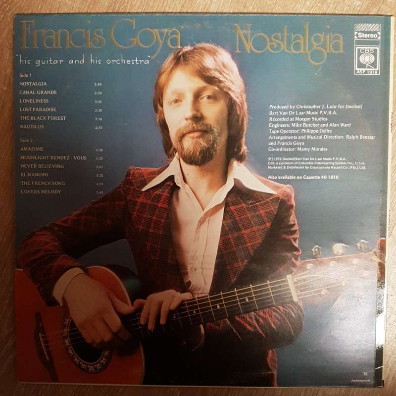 Francis Goya - Nostalgia - Vinyl Record - Very-Good+ Quality (VG+)